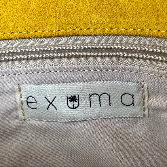 EXUMA / ANTHRO Leather Convertible Envelope Clutch - Yellow w Colorful Mini Poms - Picture 6 of 6